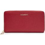 Rote Lazarotti Damengeldbörsen & Damengeldbeutel mit Reißverschluss aus Leder 