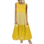 Gelbe Pin Up Ärmellose Spitzenkleider aus Tüll für Damen Größe 4 XL für die Braut für den für den Sommer 