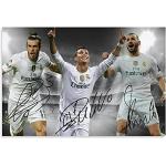 LBMED Leinwand Bilder Kunst Cristiano Ronaldo Gareth Bale Karim Benzema für Wohnzimmerdekoration Malerei Poster Druckt Gedruckte 19.7"x27.6"(50x70cm) Kein Rahmen