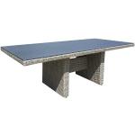 Reduzierte Dunkelgraue Moderne Rechteckige Polyrattan Tische aus Polyrattan rostfrei Breite 200-250cm, Höhe 50-100cm, Tiefe 50-100cm 
