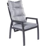 Reduzierte Dunkelgraue Gartenstühle Metall aus Polyrattan mit verstellbarer Rückenlehne Breite 50-100cm, Höhe 100-150cm, Tiefe 50-100cm 
