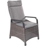 Reduzierte Anthrazitfarbene Polyrattan Sessel aus Polyrattan mit verstellbarer Rückenlehne Breite 50-100cm, Höhe 100-150cm, Tiefe 50-100cm 