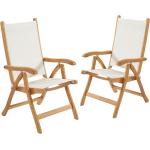 Weiße Hochlehner-Gartenstühle aus Teakholz Outdoor Breite 100-150cm, Höhe 100-150cm, Tiefe 50-100cm 2-teilig 