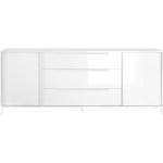 Reduzierte Weiße Nachhaltige Sideboards Hochglanz aus MDF mit Schublade Breite 200-250cm, Höhe 50-100cm, Tiefe 0-50cm 