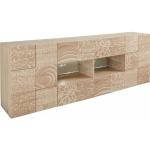 Beige Nachhaltige Sideboards Hochglanz aus Holz Breite 200-250cm, Höhe 0-50cm, Tiefe 0-50cm 