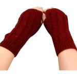 Bordeauxrote Fingerlose Handschuhe & Halbfinger-Handschuhe aus Acryl für Damen Einheitsgröße für den für den Winter 