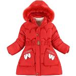 Rote Gesteppte Winddichte Atmungsaktive Kinderwinterjacken aus Baumwolle für Mädchen Größe 158 für den für den Winter 