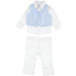 Weiße Gestreifte Kinderanzüge & festliche Hosenanzüge für Kinder mit Knopf aus Baumwolle Handwäsche für Babys 
