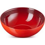 Rote Le Creuset Runde Salatschüsseln aus Keramik spülmaschinenfest 