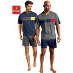 Marineblaue Color Blocking Le Jogger Herrenschlafanzüge & Herrenpyjamas aus Baumwolle Größe XXL 