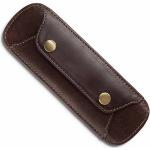 Braune Vintage Leabags Herrenlehrertaschen aus Glattleder mit Schulterpolster 