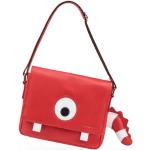 Rote Vintage Leabags Schulumhängetaschen mit Reißverschluss aus Büffelleder mit Handyfach für Jungen 