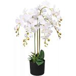 Reduzierte Weiße Künstliche Orchideen im Topf 