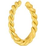 Goldene Geflochtene Elegante LeAF Runde Ear Cuffs & Ohrklemmen vergoldet 