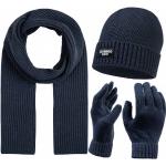 Blaue Strick-Handschuhe aus Acryl für Herren Einheitsgröße für den für den Winter 