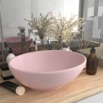 Pinke Ovale Handwaschbecken & Gäste-WC-Waschtische matt aus Keramik 