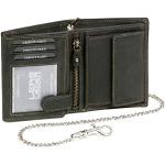 Schwarze Vintage Herrenportemonnaies & Herrenwallets aus Büffelleder mit RFID-Schutz klein 