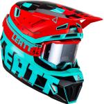 Leatt 7.5 Tricolor Motocross Helm mit Brille, rot-blau, Größe 2XL