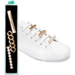 leazy Bling - Schuhschmuck für Sneakers, Freizeitschuhe – Schuh Schmuck Clips in Gold oder Silber mit Strassteinen, Perlen - Schnürsenkel Anhänger für Mädchen und Damen