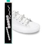leazy Bling - Schuhschmuck für Sneakers, Freizeitschuhe – Schuh Schmuck Clips in Gold & Silber mit Strassteinen, Perlen - Schnürsenkel Anhänger für Mädchen und Damen
