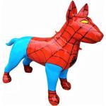 Rote 120 cm Spiderman Hundefiguren glänzend aus Kunststein lebensgroß 