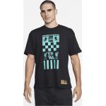 Schwarze Nike Lebron LeBron James T-Shirts mit Basketball-Motiv aus Baumwolle für Herren Größe M 