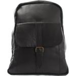 Leconi Leather Backpack (LE1016) black waxy
