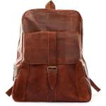 Leconi Leather Backpack (LE1016) brown waxy