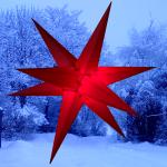 Rote Außen-Weihnachtssterne aus Kunststoff LED beleuchtet 