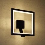 Reduzierte Schwarze Moderne Quadratische LED Wandlampen aus Aluminium 