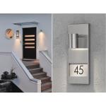 Silberne Moderne Konstsmide LED Hausnummern matt aus Edelstahl GU10 