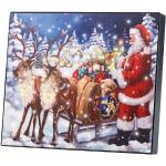 LED-Bild 'Weihnachtsmann mit Rentierschlitten', 28 x 23 cm