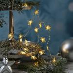Goldene Lichterketten mit Weihnachts-Motiv mit Timer 