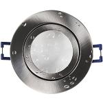 Silberne Runde Flache LED Einbauleuchten matt aus Aluminium rostfrei GU10 