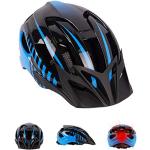 LED-Fahrradhelm, verstellbare Sportkopfbedeckung für Erwachsene Unisex Superleichter Fahrradhelm mit Sicherheitslicht und abnehmbarem Visier für Rennrad und Mountainbike