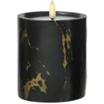 Schwarze Romantische 12 cm Runde LED Kerzen mit beweglicher Flamme aus Zement 