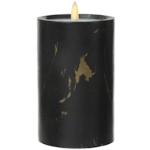 Schwarze Romantische 16 cm Runde LED Kerzen mit beweglicher Flamme aus Zement 