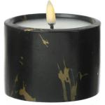 Schwarze Romantische 9 cm Runde LED Kerzen mit beweglicher Flamme aus Zement 