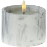 Graue 9 cm Runde LED Kerzen mit beweglicher Flamme aus Zement 