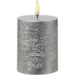 Silberne 10 cm Runde LED Kerzen Strukturierte 