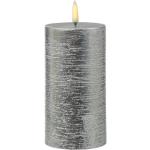 Silberne 15 cm Runde LED Kerzen Strukturierte 