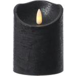 Schwarze 10 cm LED Kerzen mit beweglicher Flamme strukturiert 