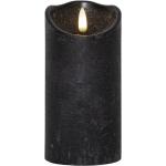 Schwarze Rustikale 15 cm LED Kerzen mit beweglicher Flamme strukturiert 