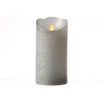 Silberne 15 cm Runde LED Kerzen mit beweglicher Flamme 