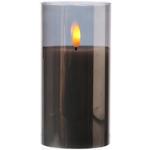 Anthrazitfarbene 15 cm Runde LED Kerzen mit beweglicher Flamme aus Glas 