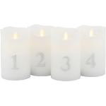 LED-Kerzen, 4er Set Sara Advent weiß/silberfarben mehrfarbig, Designer Sirius, 13 cm