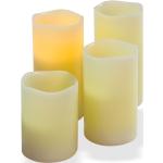 LED Kerzen Set 4-tlg., aus Echtwachs, flackerndes Kerzenlicht, 3 Größen, 10, 13, 15 cm