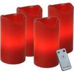 Reduzierte Rote 10 cm LED Kerzen mit beweglicher Flamme 4-teilig 