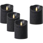 Schwarze Moderne 10 cm LED Kerzen mit beweglicher Flamme strukturiert 