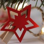 Rote Sterne LED Lichterketten mit Weihnachts-Motiv mit Timer 